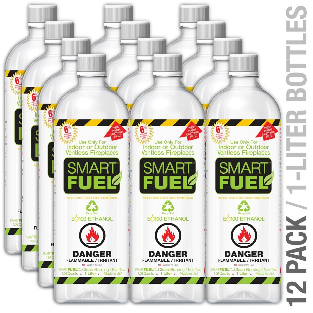 Luxury Fireplace Group SmartFuel™ Liquid Bio-Ethanol Fuel for Fireplaces 12 pk